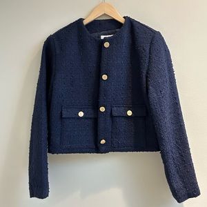 Abercrombie & Fitch Collarless Boucle Jacket